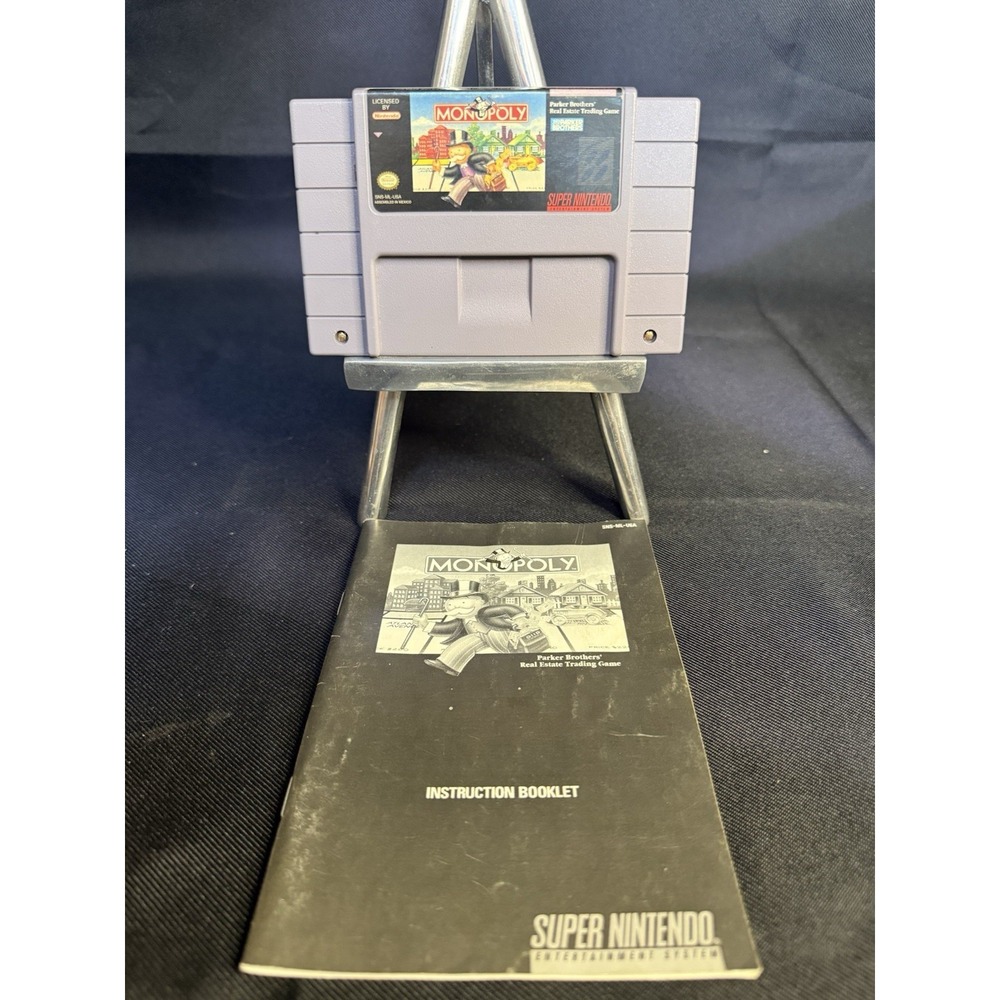 Monopoly Super Nintendo 1992 SNES Cartridge with Manual Authentic SNS-ML-USA